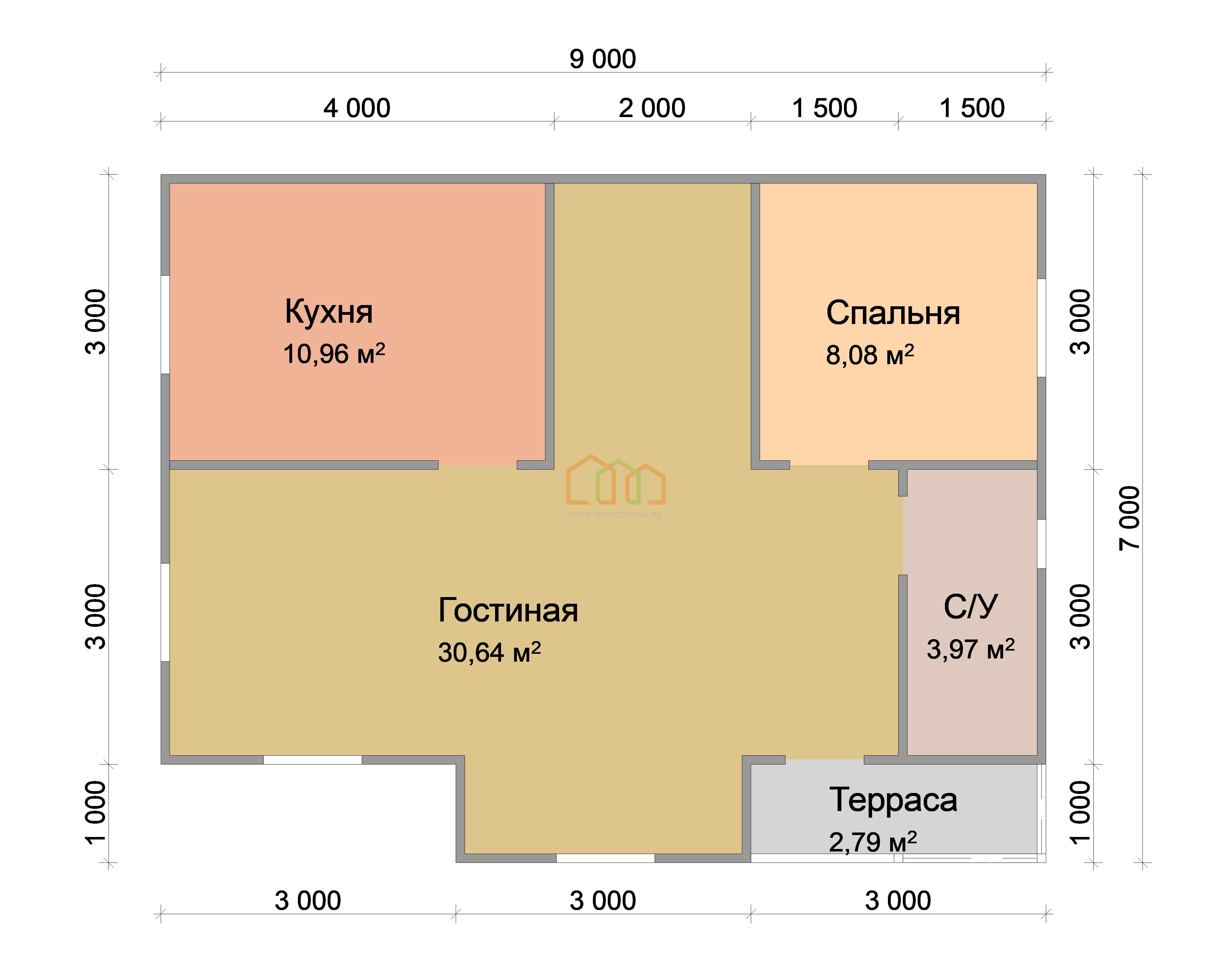 Каркасный дом без внутренней отделки 7,2-9 с мансардой - цена 1114000 руб в  Зеленограде. Площадь: 107.7 м² с эркером