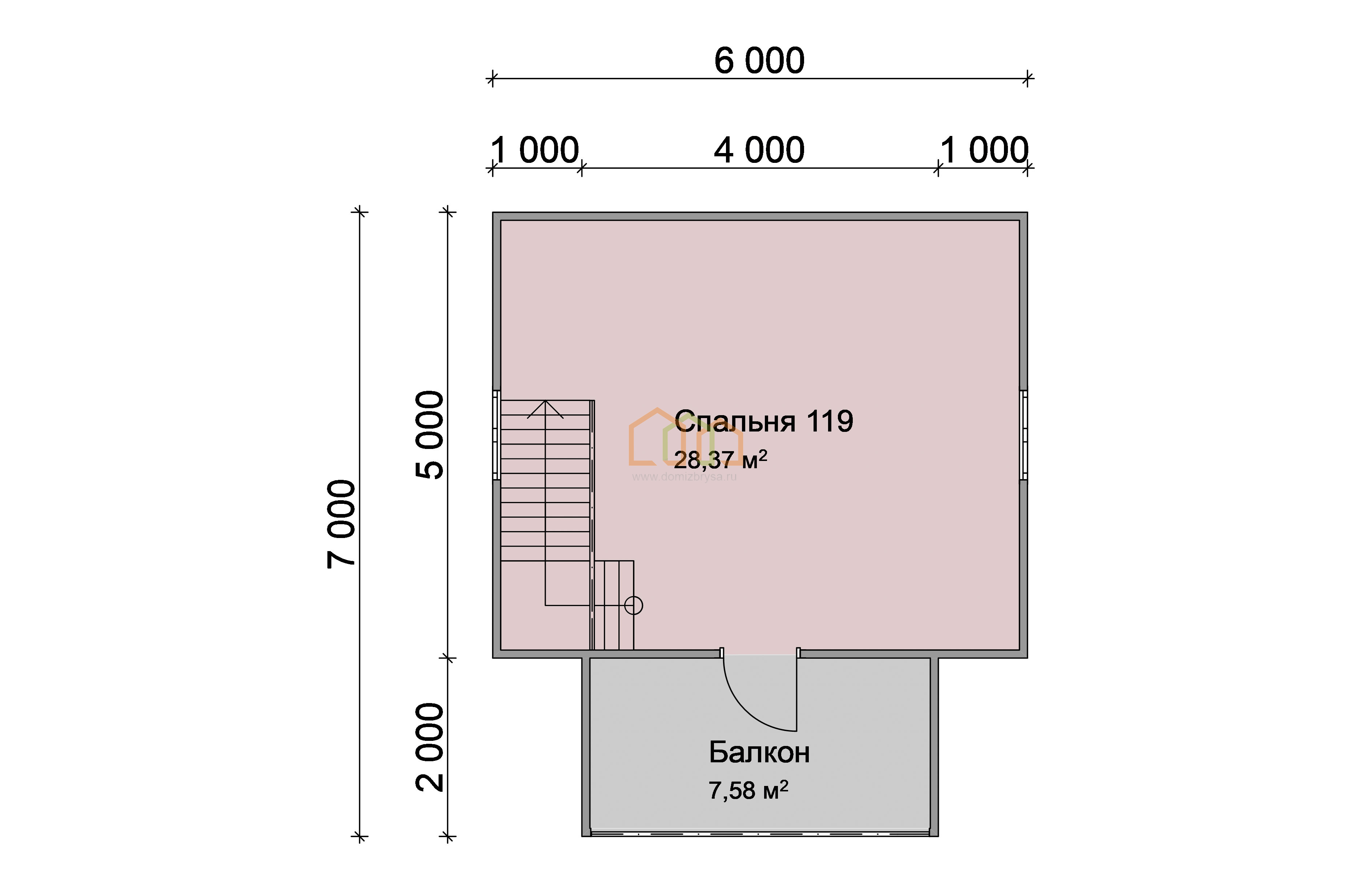 Каркасный дом 6х7 с мансардой - цена 1454500 руб под ключ в Зеленограде.  Площадь: 80 м² с балконом