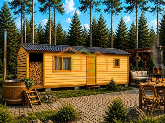 Перевозная баня из бруса 8х2,3